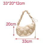 Maxbell Pleated Cloud Bag Tote Purse Cloud Bubbles Handbags for Girls Beach Shopping white