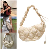 Maxbell Pleated Cloud Bag Tote Purse Cloud Bubbles Handbags for Girls Beach Shopping white