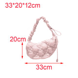 Maxbell Pleated Cloud Bag Tote Purse Cloud Bubbles Handbags for Girls Beach Shopping pink