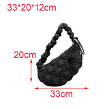 Maxbell Pleated Cloud Bag Tote Purse Cloud Bubbles Handbags for Girls Beach Shopping black