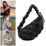 Maxbell Pleated Cloud Bag Tote Purse Cloud Bubbles Handbags for Girls Beach Shopping black