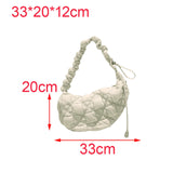 Maxbell Pleated Cloud Bag Tote Purse Cloud Bubbles Handbags for Girls Beach Shopping light gray