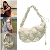 Maxbell Pleated Cloud Bag Tote Purse Cloud Bubbles Handbags for Girls Beach Shopping light gray