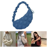 Maxbell Pleated Cloud Bag Tote Purse Cloud Bubbles Handbags for Girls Beach Shopping blue