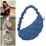 Maxbell Pleated Cloud Bag Tote Purse Cloud Bubbles Handbags for Girls Beach Shopping blue