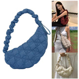 Maxbell Pleated Cloud Bag Tote Purse Cloud Bubbles Handbags for Girls Beach Shopping blue