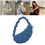 Maxbell Pleated Cloud Bag Tote Purse Cloud Bubbles Handbags for Girls Beach Shopping blue