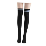 Maxbell Thigh High Stockings Hosiery Casual Costume Patchwork Thin Extra Long Womens Over the Knee black