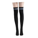 Maxbell Thigh High Stockings Hosiery Casual Costume Patchwork Thin Extra Long Womens Over the Knee black