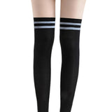 Maxbell Thigh High Stockings Hosiery Casual Costume Patchwork Thin Extra Long Womens Over the Knee black