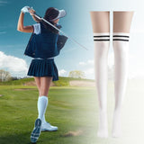 Maxbell Thigh High Stockings Hosiery Casual Costume Patchwork Thin Extra Long Womens Over the Knee white