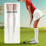 Maxbell Thigh High Stockings Hosiery Casual Costume Patchwork Thin Extra Long Womens Over the Knee white
