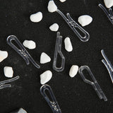 Maxbell 200Pcs Shirt Clips Sock Skirts Cloth Clip Transparent Plastic Alligator Clip Square Toothed 40mm