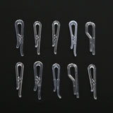Maxbell 200Pcs Shirt Clips Sock Skirts Cloth Clip Transparent Plastic Alligator Clip Square Toothed 40mm