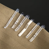 Maxbell 200Pcs Shirt Clips Sock Skirts Cloth Clip Transparent Plastic Alligator Clip Square Toothed 40mm