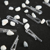 Maxbell 200Pcs Shirt Clips Sock Skirts Cloth Clip Transparent Plastic Alligator Clip Square Toothed 40mm