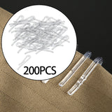 Maxbell 200Pcs Shirt Clips Sock Skirts Cloth Clip Transparent Plastic Alligator Clip Square Toothed 40mm