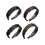 Maxbell Hair Braided Headband Headdress Wig Elastic Hair Bands for Women Girl Ladies Black