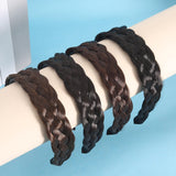 Maxbell Hair Braided Headband Headdress Wig Elastic Hair Bands for Women Girl Ladies Black