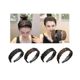 Maxbell Hair Braided Headband Headdress Wig Elastic Hair Bands for Women Girl Ladies Black