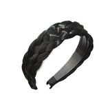 Maxbell Hair Braided Headband Headdress Wig Elastic Hair Bands for Women Girl Ladies Black