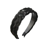 Maxbell Hair Braided Headband Headdress Wig Elastic Hair Bands for Women Girl Ladies Black