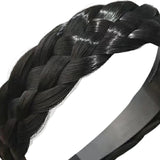 Maxbell Hair Braided Headband Headdress Wig Elastic Hair Bands for Women Girl Ladies Black