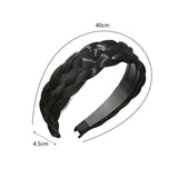 Maxbell Hair Braided Headband Headdress Wig Elastic Hair Bands for Women Girl Ladies Black