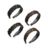 Maxbell Hair Braided Headband Headdress Wig Elastic Hair Bands for Women Girl Ladies Black