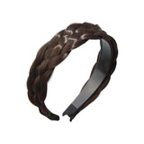 Maxbell Hair Braided Headband Headdress Wig Elastic Hair Bands for Women Girl Ladies Dark Brown