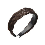 Maxbell Hair Braided Headband Headdress Wig Elastic Hair Bands for Women Girl Ladies Dark Brown