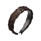 Maxbell Hair Braided Headband Headdress Wig Elastic Hair Bands for Women Girl Ladies Dark Brown