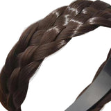 Maxbell Hair Braided Headband Headdress Wig Elastic Hair Bands for Women Girl Ladies Dark Brown