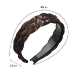 Maxbell Hair Braided Headband Headdress Wig Elastic Hair Bands for Women Girl Ladies Dark Brown