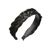 Maxbell Hair Braided Headband Headdress Wig Elastic Hair Bands for Women Girl Ladies Black Brown