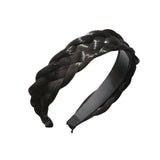 Maxbell Hair Braided Headband Headdress Wig Elastic Hair Bands for Women Girl Ladies Black Brown