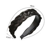 Maxbell Hair Braided Headband Headdress Wig Elastic Hair Bands for Women Girl Ladies Black Brown