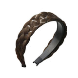 Maxbell Hair Braided Headband Headdress Wig Elastic Hair Bands for Women Girl Ladies Brown