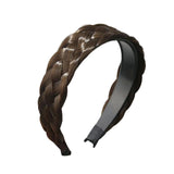 Maxbell Hair Braided Headband Headdress Wig Elastic Hair Bands for Women Girl Ladies Brown