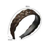 Maxbell Hair Braided Headband Headdress Wig Elastic Hair Bands for Women Girl Ladies Brown