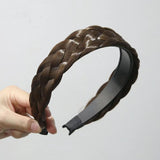 Maxbell Hair Braided Headband Headdress Wig Elastic Hair Bands for Women Girl Ladies Brown