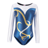Maxbell Gymnastics Leotard Long Sleeve Sparkles Athletic Dance Clothes Outfit Ballet 8 yard