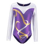 Maxbell Girls Gymnastics Leotards Long Sleeve Shiny Ballet Leotard Outfit Activewear 8