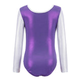 Maxbell Girls Gymnastics Leotards Long Sleeve Shiny Ballet Leotard Outfit Activewear 8