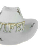 Maxbell White Cowgirl Hat Costume Cosplay Western Cowboy Hat for Hiking Events Party