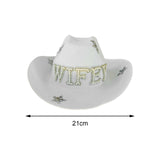 Maxbell White Cowgirl Hat Costume Cosplay Western Cowboy Hat for Hiking Events Party