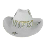 Maxbell White Cowgirl Hat Costume Cosplay Western Cowboy Hat for Hiking Events Party