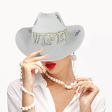 Maxbell White Cowgirl Hat Costume Cosplay Western Cowboy Hat for Hiking Events Party