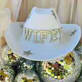 Maxbell White Cowgirl Hat Costume Cosplay Western Cowboy Hat for Hiking Events Party