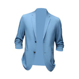 Maxbell Suit Jacket Men Fashion Suit Blazer Men for Holidays Office Gift Blue Color M